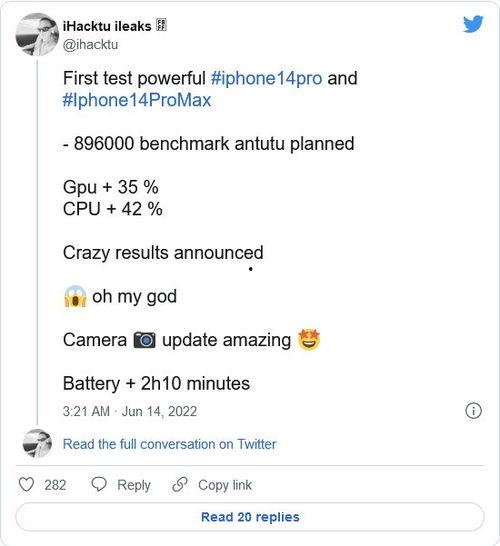 苹果14最新爆料跑分,性能再创新高，超越竞品！  第2张
